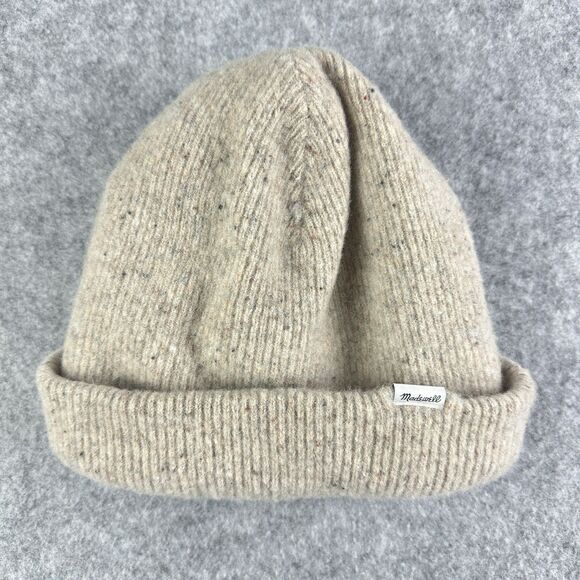 Madewell Wool Cuffed Beanie Womens OS Desert 100% Merino Ribbed Cozy Winter - Picture 1 of 10